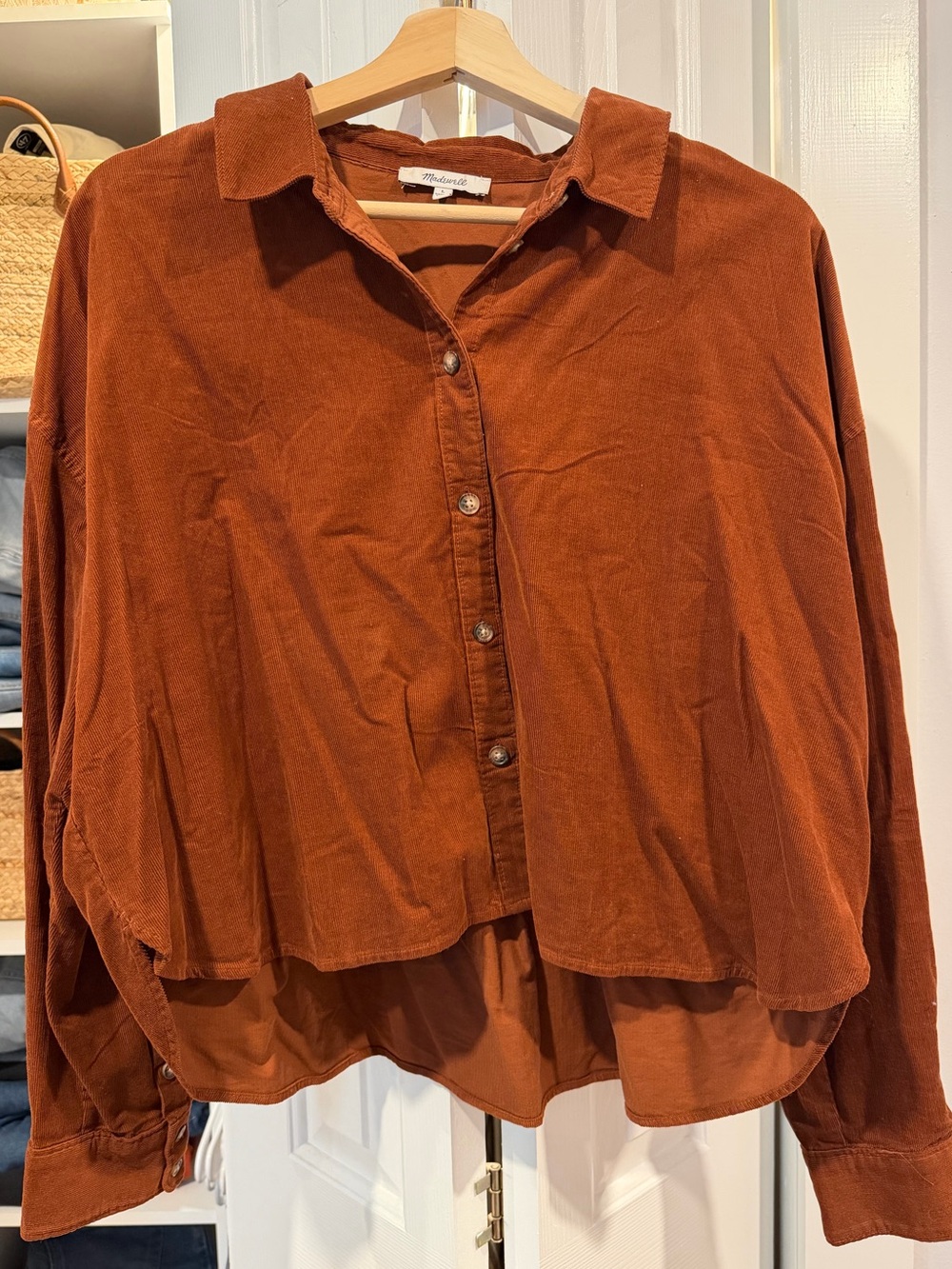 Madewell Rust Corduroy Button-Down Shirt
